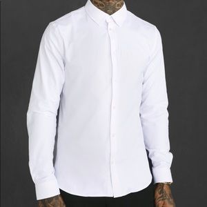 White button down polo mens top